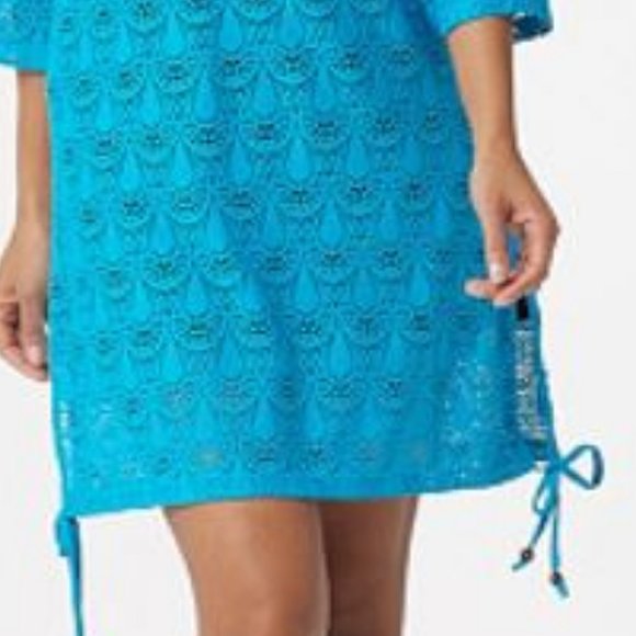 Denim & Co Beach Side Tide Knit Lace Cover-Up 1726 - Picture 4 of 4